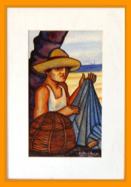 Wilton de Souza - Quadro óleo sobre cartão 25x40cm - 17716