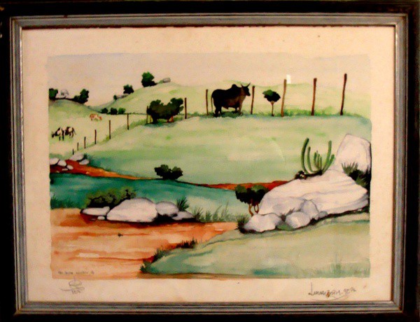 Lula Cortes  - Quadro óleo sobre cartão 56x76cm - 17722
