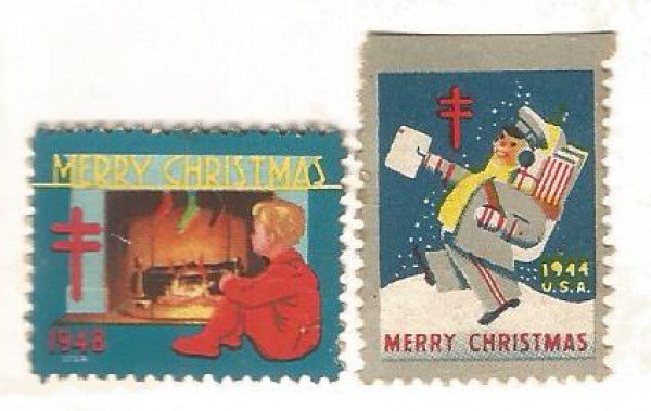 Filatelia : Cinderela  de  Natal, campanha da Tuberculose, anos 40. NOVAS
