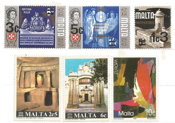 Filatelia : Selos (6) de Malta. NOVOS