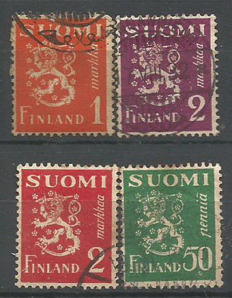 Filatelia: Selos (4) Finlândia - Leão Finlandês, ano 1936. MBC