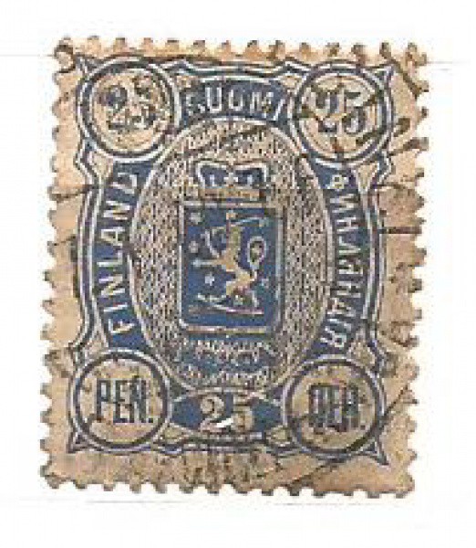 Filatelia : Selo Clássico Finlândia 1875. MBC.