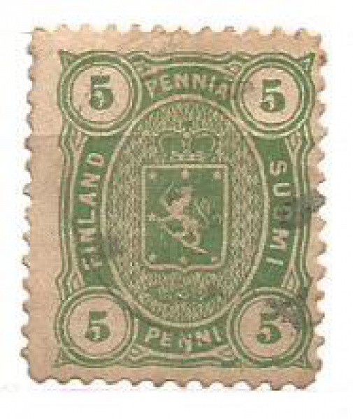 Filatelia : Selo Clássico Finlândia 1875. MBC.