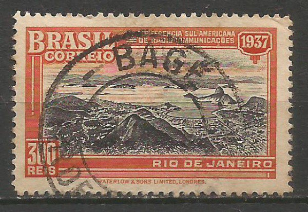 Filatelia : Selo Comemorativo - 2ª Conferência Sulamericana, 1937 . Carimbo Nítido de Bage. MBC