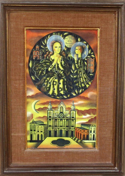 Fernando Lopes - Quadro óleo sobre tela 32x52cm ass 1971 - 19268