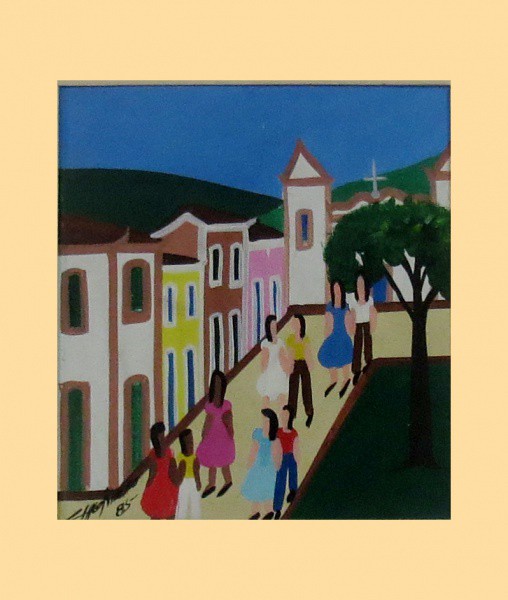 Chico Ribeiro ´Quadro óleo sobre eucatex 32x32cm - 19275