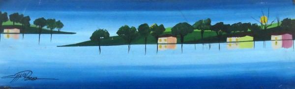 Chico Ribeiro ´Quadro óleo sobre eucatex  20x65cm - 19292