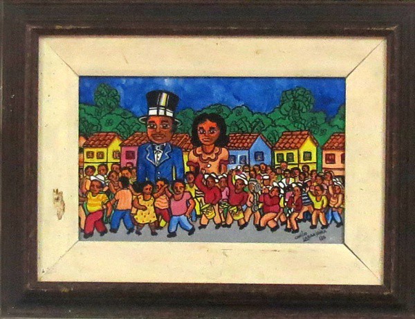 Chico Laranjeiras - Quadro óleo sobre eucatex 18x27cm - 19294