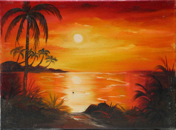 Autor desconhecido.  O.S.T Pôr do sol. 30 x 40.