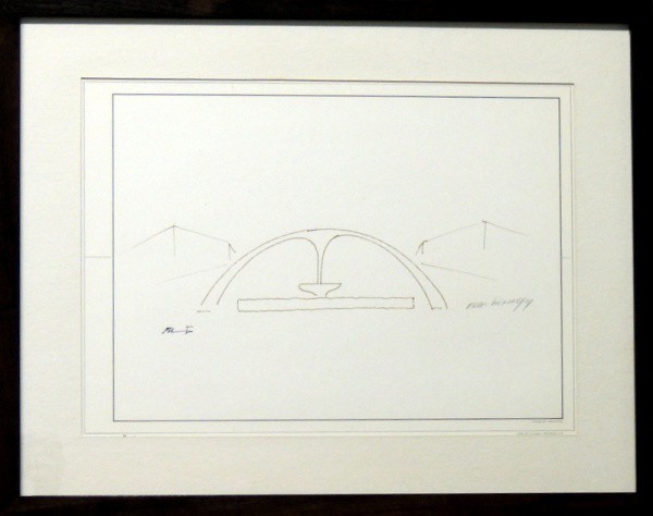 Oscar Niemeyer, Passarela do Samba, Rio de Janeiro - RJ - desenho - med. 32 x 43 cm