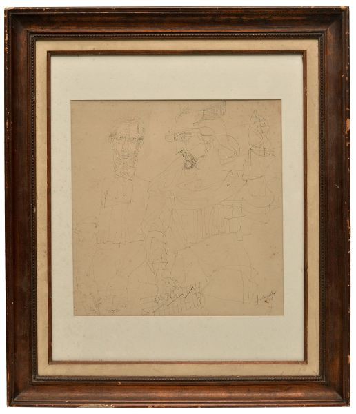 Pablo Palazuelo de La Pena (Madrid, 1916 - 2007). Sem título. Nanquim sobre papel, acid, 1956. 50 x