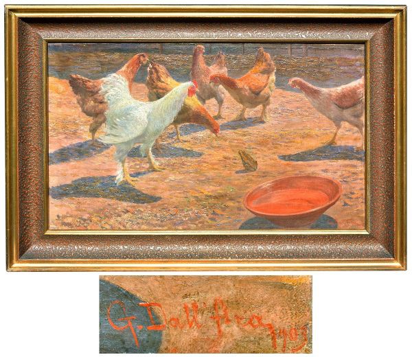 Gustavo Giovanni DallAra (Rovigo, Itália, 1865 - Rio de Janeiro, Brasil, 1923). Galináceos. OST.