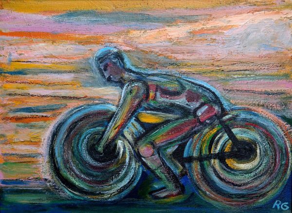 Rubens Gershman (Rio de Janeiro, 1942 - São Paulo, 2008). `Bike`. OST. Assinado e datado 2002. Acomp