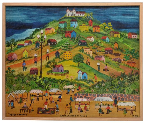 Rosina Becker do Valle (Rio de Janeiro, RJ, 1914 - 2000). `Feira e Morro`. Belíssima obra de grandes
