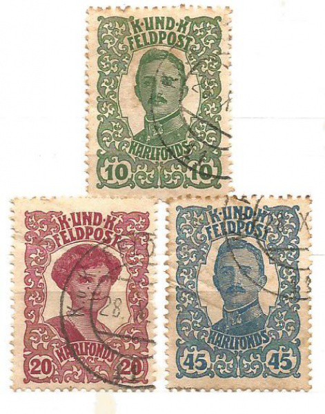 Filatelia : Selos (3) Clássicos,  Áustria - Bósnia. 1915. MBC