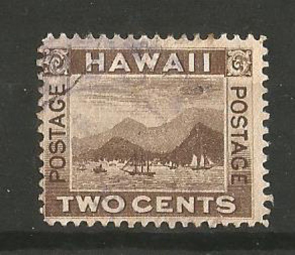 Filatelia : Selo Clássico do Hawaii, ano 1894. Ótimo estado .