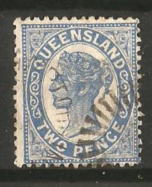 Filatelia: Selo Clássico de Queensland , Protetorado Britânico, circa 1890/1891. Muito bem conservad