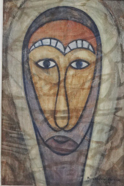 RUBEM VALENTIN. Cabeça de cristo - o.s.m. - 40 x 27 cm - assinado e datado 54 no cid.
