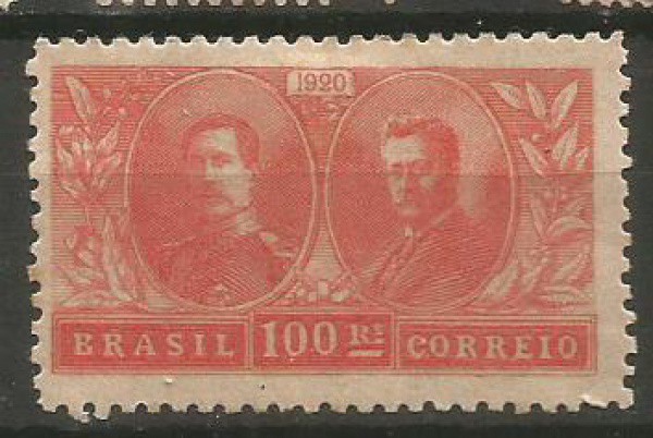 Filatelia : Selo Clássico Brasil - Visita do Rei Alberto da Bélgica, ano 1920. Ótimo Estado