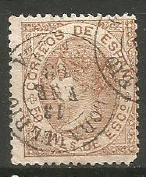 ilatelia : Selo Clássico Espanhol. Cerca de 1867 / 69. Ótimo estado.