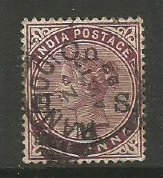 Filatelia : Selo Clássico - Índia Britânica, efigie Rainha Victoria. Cerco de 1882. MBC