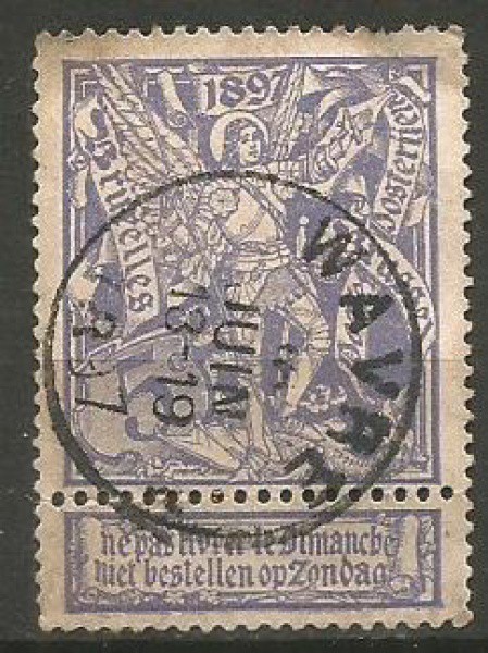 Filatelia : Selo Clássico Bruxelas , 1897. Carimbo Nítido. MBC