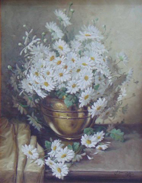 PAIVA - Flores , óleo sobre tela / CID - Dat 78 - 64 x 49 cm.