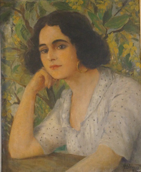 A. BRACET - Figura feminina - OST/CID - Dat 35 - 59 x 47 cm.