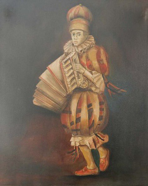 ALBERTO ALENDE -Passista- OST/CIE - 60 X 50 cm.(estudo para painel).