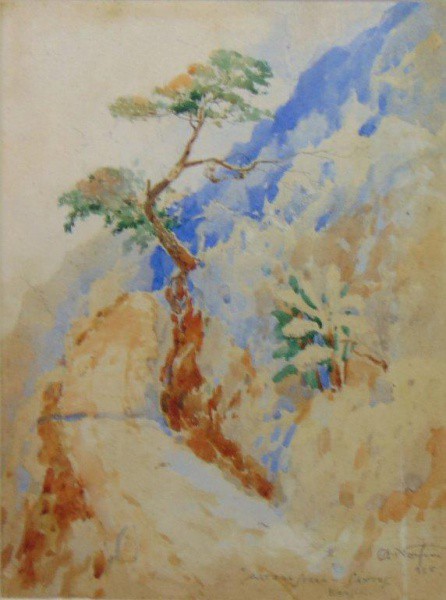 NORFINE - Alto da serra - Santos - Guache / CID - 31 x 24 cm.