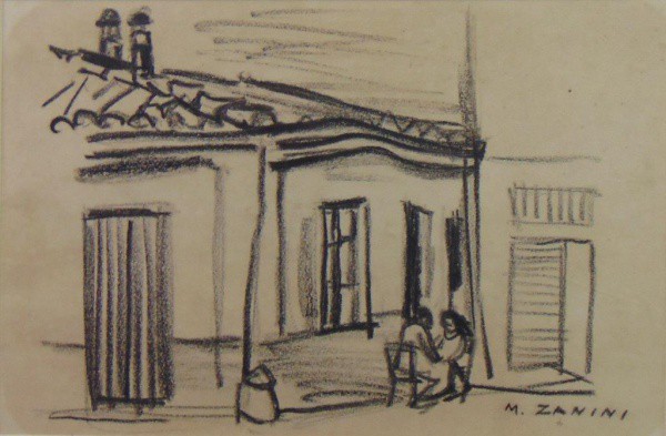 MARIO ZANINI - Desenho - Casário / CID - 19 x 29 cm.