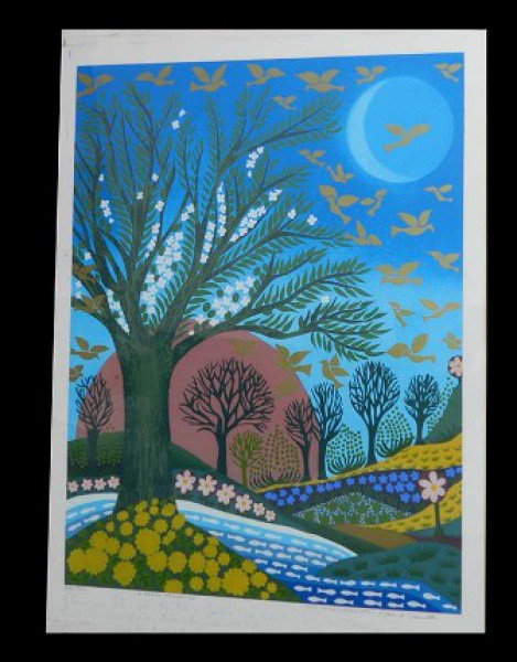 NAIR DE CARVALHO. Sarsa Renascida. (Circa de 1980). Gravura, 78 X 58cm. Assinado no canto inferior