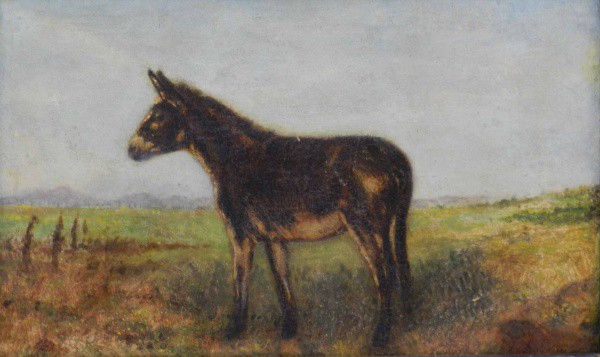 Palizi, Animal, óleo sobre madeira, medindo 24 cm X 39 cm, assinado no canto inferior direito. EMOLD