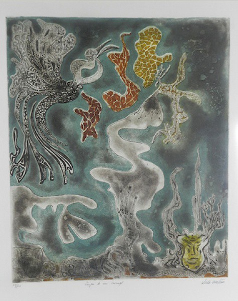 Leda Watson, Cinzas de um Carnaval, Gravura n. 24/30, medindo 57 cm x 48 cm, assinado no canto infer