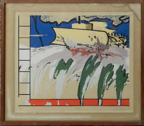 Gravura colorida do artista ingles Martin Penrose.tiragem 48/100.medidas 60 cm por 70 cm.