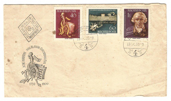 Envelope com (3) Selos Hungaros. Bem conservado.