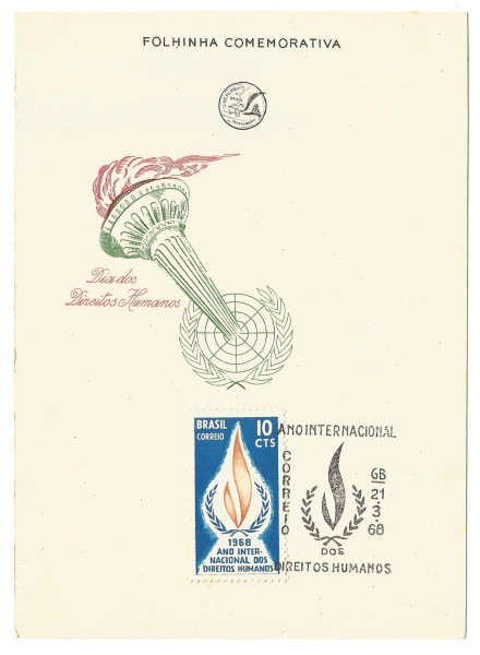 Folhinha Comemorativa do Dia dos Direitos Humanos, 1968. MBC.