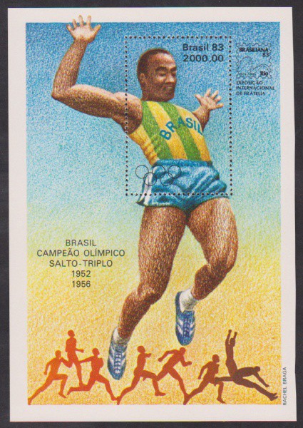 Brasil 1983 - Bloco Brasiliana ATLETISMO sem carimbo e com goma!
