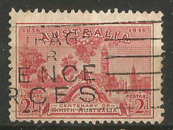 Filatelia : Selo  Centenário Austrália do Sul, 1936. Ótimo Estado.