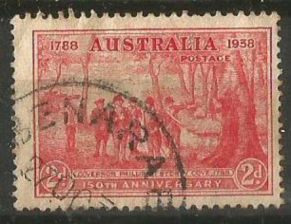Filatelia : Selo Comemorativo Austrália - 150 anos de Sydney, 1938. NOVO