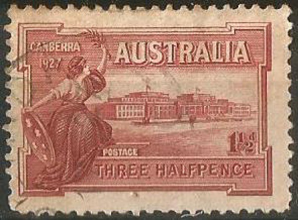 Filatelia : Selos antigo Australiano, 1927. Ótimo estado.