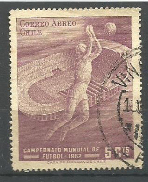 Filatelia : Selo do Chile - Campeonato De Futebol de 1962. Ótimo Estado