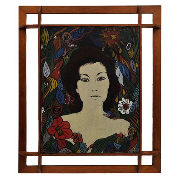 Óleo sobre tela, retrato de Thereza Souza Campos( Esposa de Didu de Souza Campos), sem assinatura. M