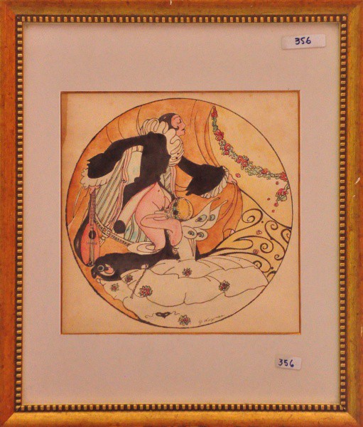 G. VIGENAS - Técnica mista ( Cena erótica ) med: 24 x 24 cm.