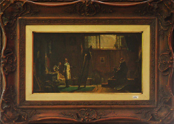 SEM ASSINATURA - ost ( Cena de atelier ) med: 29 x 51 cm.