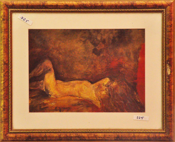 GIGNEYS - técnica mista sobre papel ( Nu feminino ) med: 34 x 24 cm.