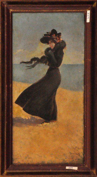 ASSINATURA ILEGÍVEL - ost ( Figura feminina ) med: 60 x 30 cm. C/ moldura.