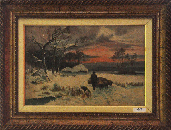 CISSY - ost ( Neve em paisagem ) med: 30 x 45 cm. C/ moldura