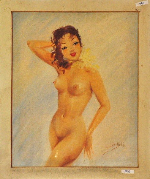 HAINTTELIN - ost ( Nu feminino ) med: 53 x 45 cm.