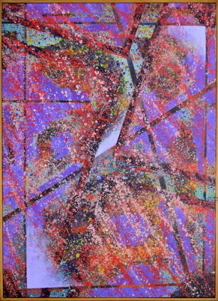 DUDU SANTOS, Explosão - acrílica sobre tela -  70x50 cm - acid